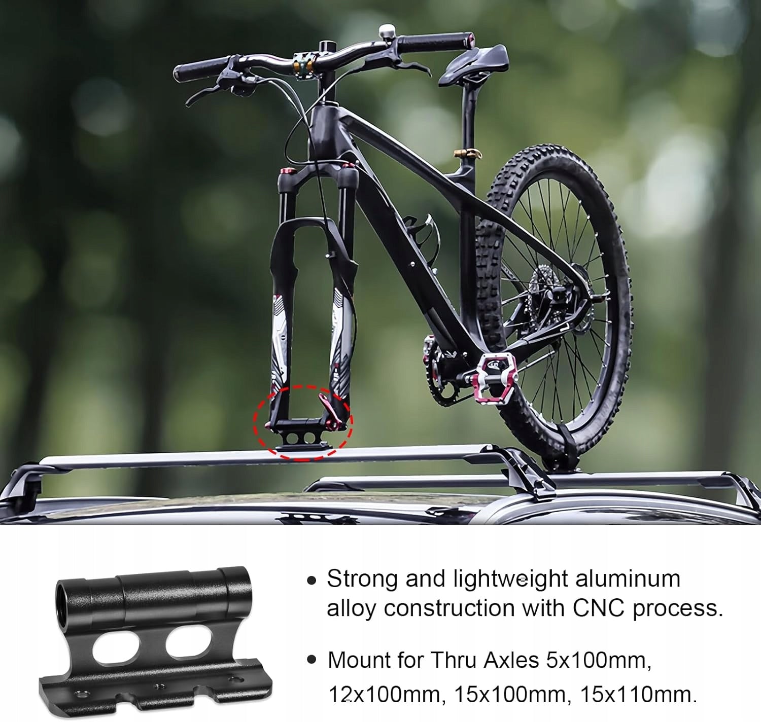 Bicycle Fork Holder for Roof Rack – Aluminum Adapter Manufacturer code Zu