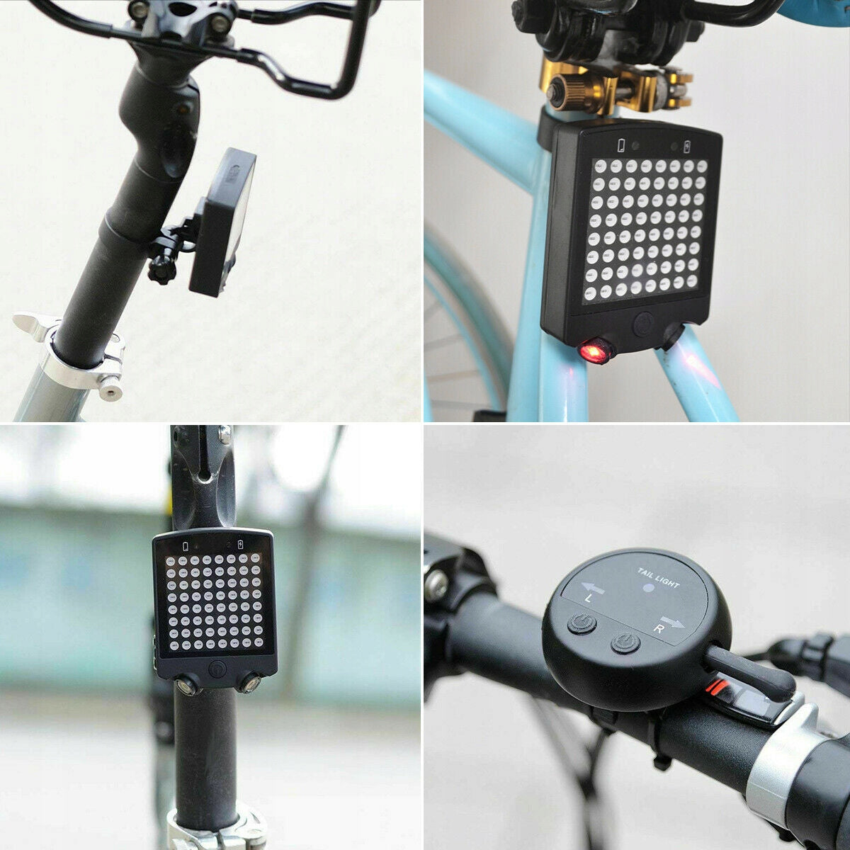 Bicycle Indicator Light FOR Bicycle LED Lasers Remote Control Signaling Set contents rechargeable battery user manual handlebar mount holder