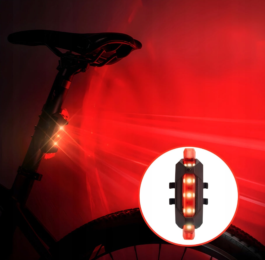 Bicycle Lamp Solar Steering Wheel Light USB Set Front + Rear LED Kind set
