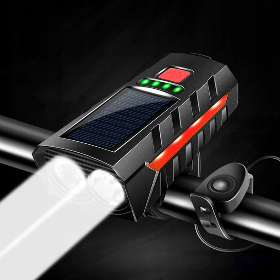 Bicycle Lamp Solar Steering Wheel Light USB Set Front + Rear LED Manufacturer code L8H1