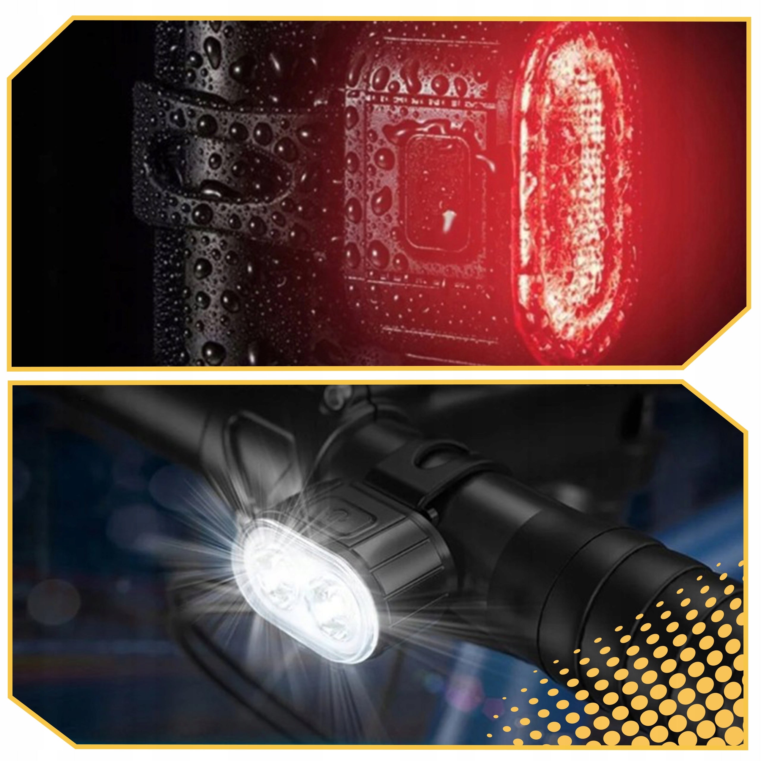 Bicycle Light Front REAR LED Bike Handlebar STRONG USB bright Packaging status original