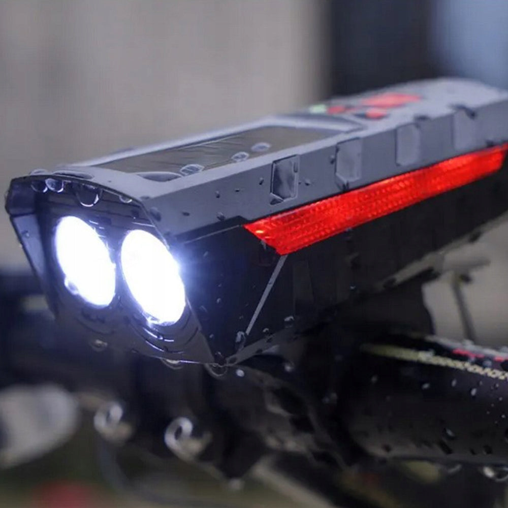 Bicycle Light Front REAR LED for Bike Handlebar Alarm 4in1 Solar Packaging status original
