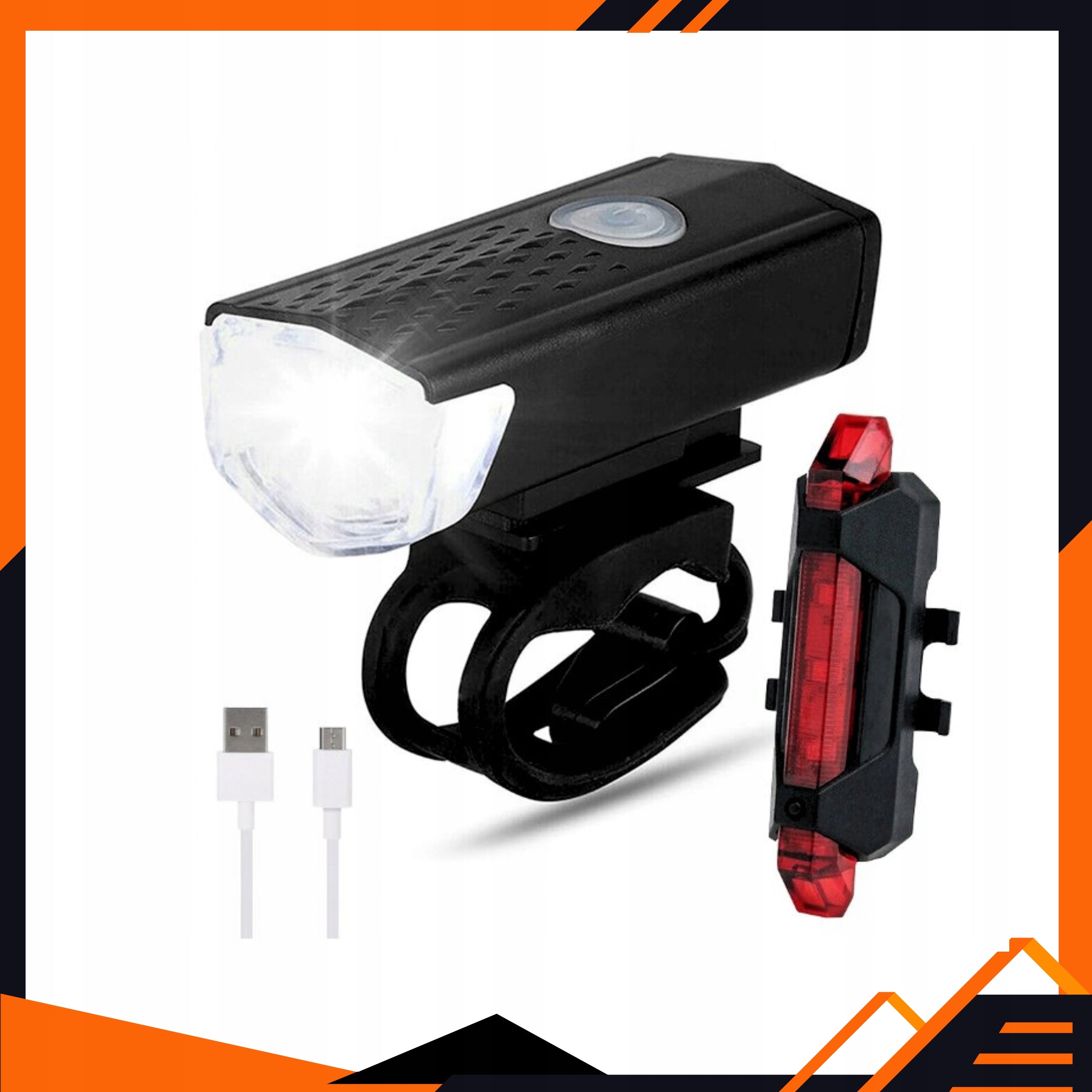 Bicycle Light Front and Rear LED USB Rechargeable Bike Lighting Packaging status original