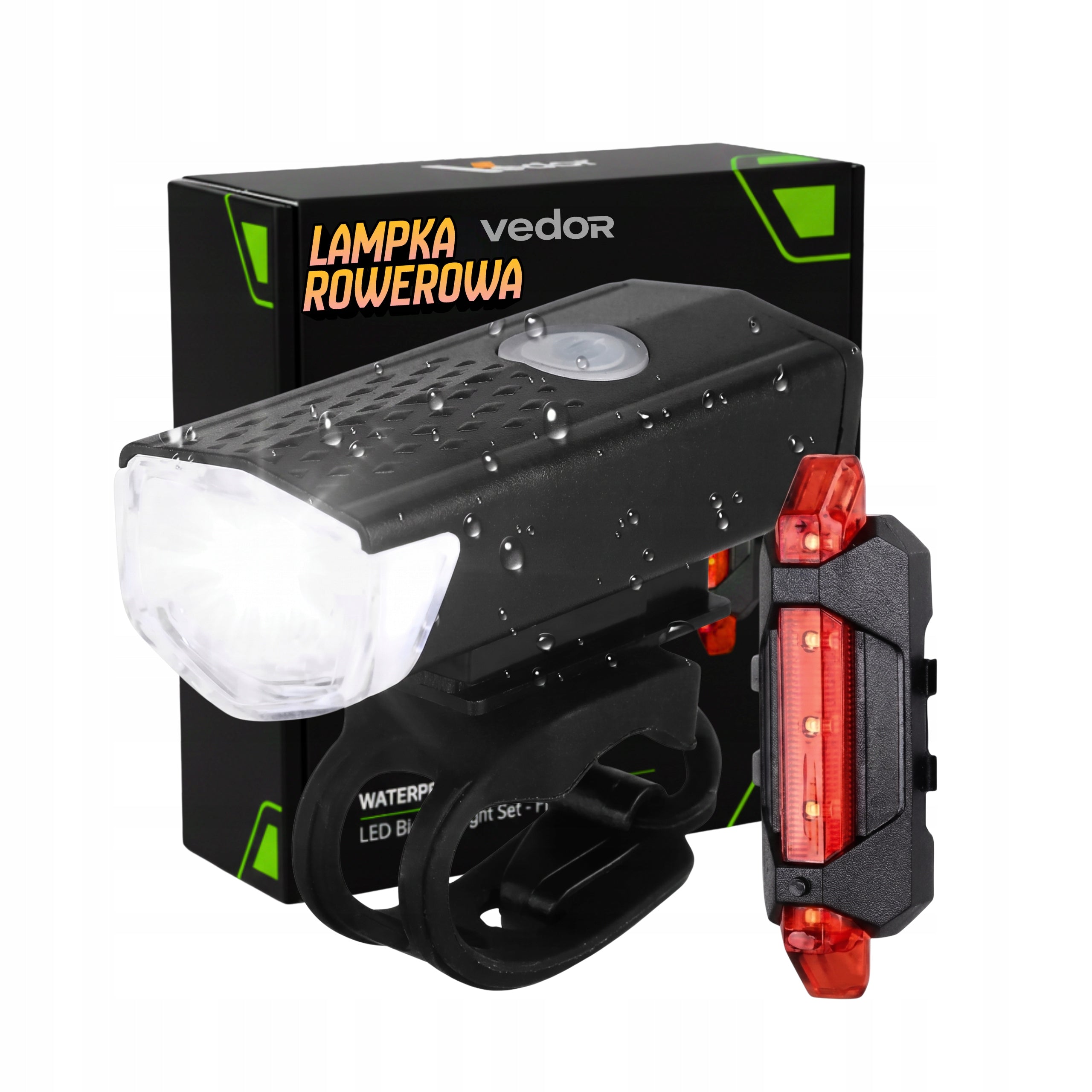 Bicycle Light Front and Rear LED USB Rechargeable Bike Lighting