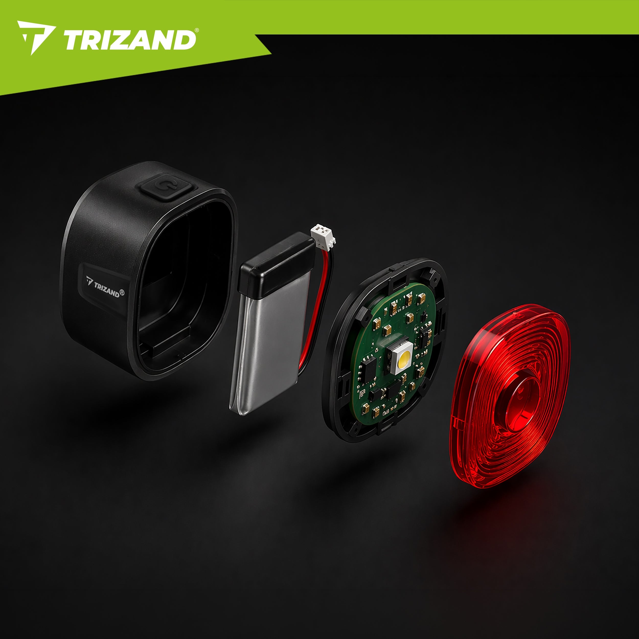 Bicycle Light Rear LED USB Strong Rear for Bicycle Waterproof Rechargeable Brand Trizand