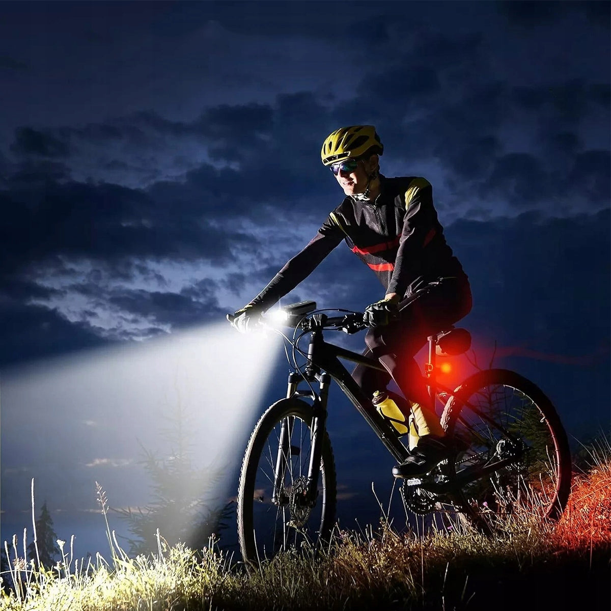 Bicycle Light Set Rear LED USB Waterproof Brand no brand