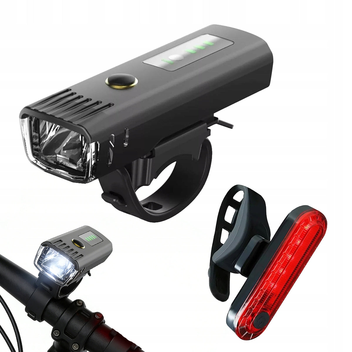 Bicycle Light Set Rear LED USB Waterproof