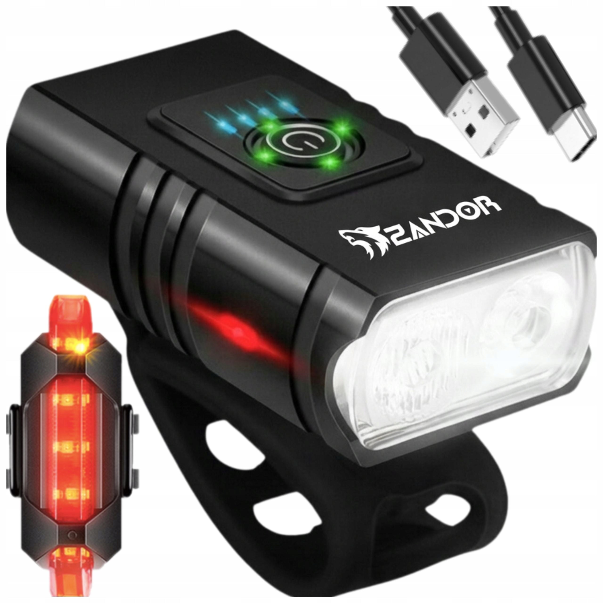 Bicycle Light Strong Lighting Front Rear Flashlight For USB LED Handlebars