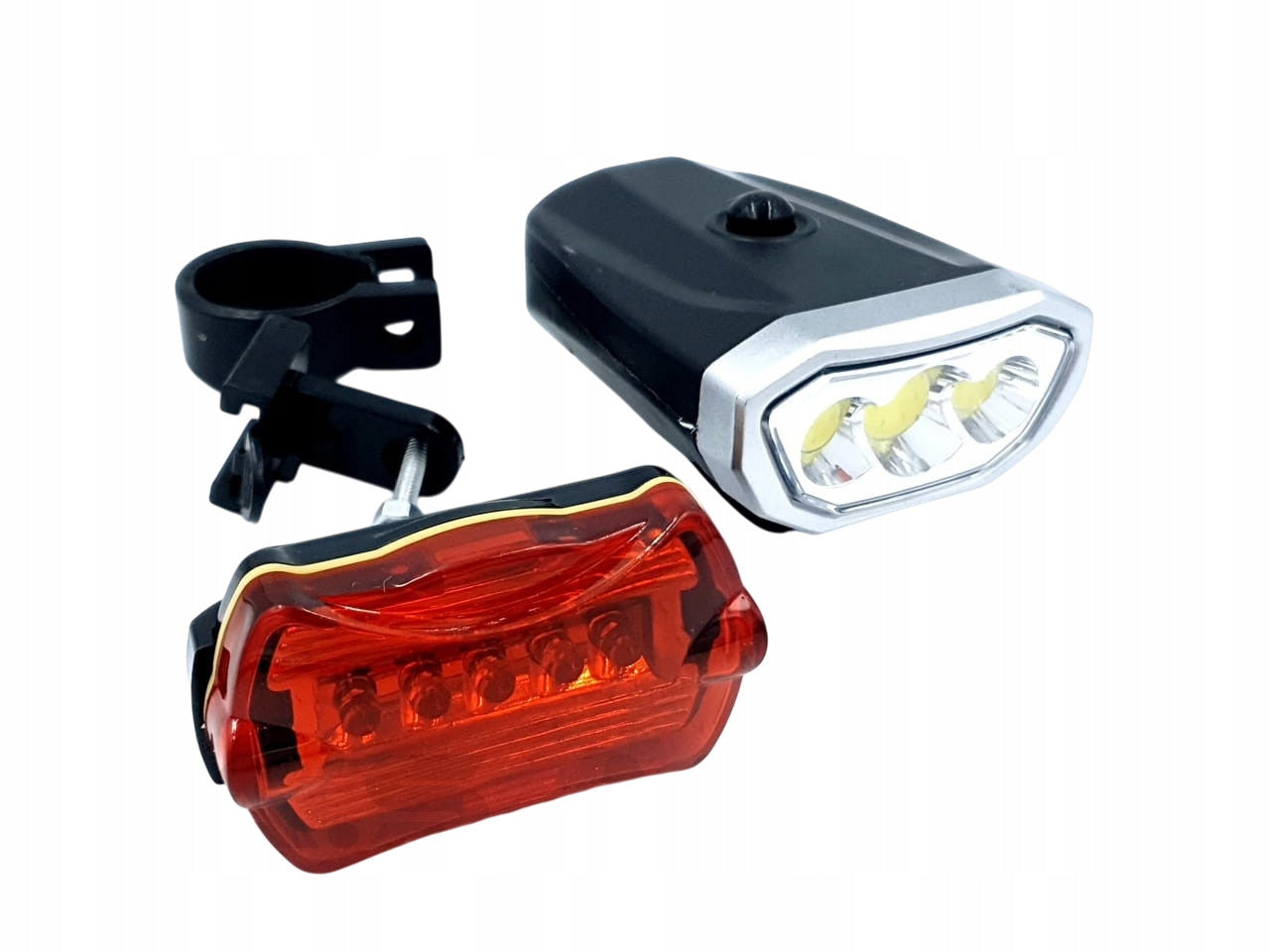 Bicycle Lighting FRONT AND REAR BICYCLE LIGHT SET FOR batteries Color black