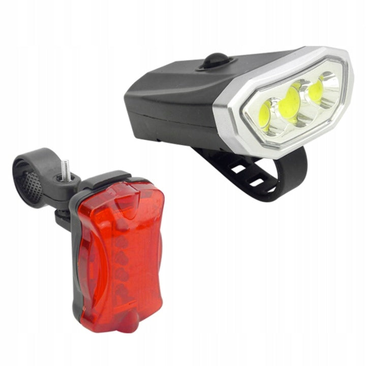 Bicycle Lighting FRONT AND REAR BICYCLE LIGHT SET FOR batteries Kind set