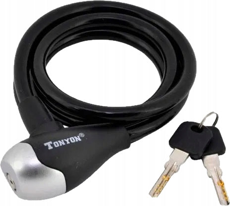 Bicycle Lock CLASP 120x10 CABLE TONYON KEY Color black