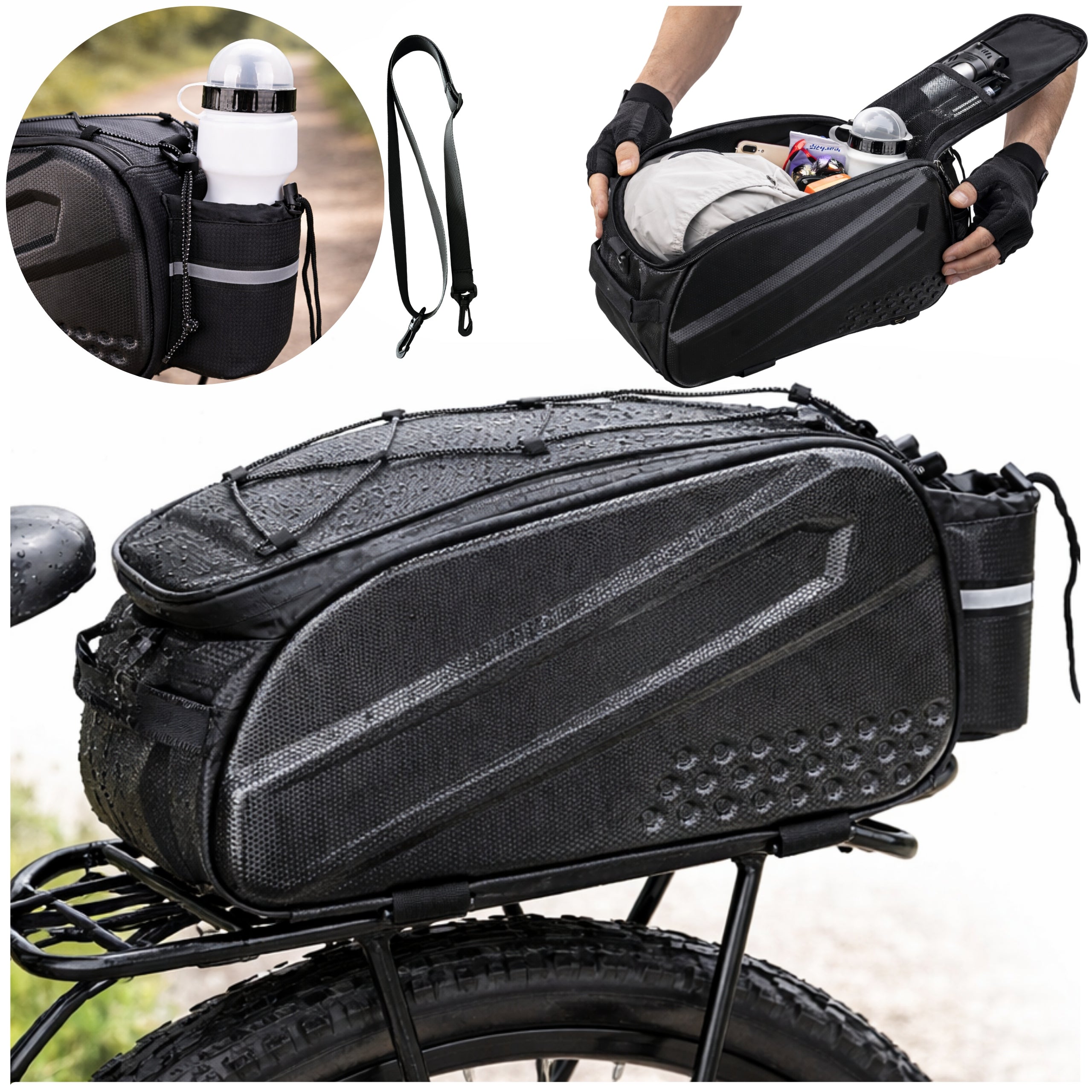 Bicycle Luggage Bag Bicycle Pouch Trunk Organizer Bicycle+Strap
