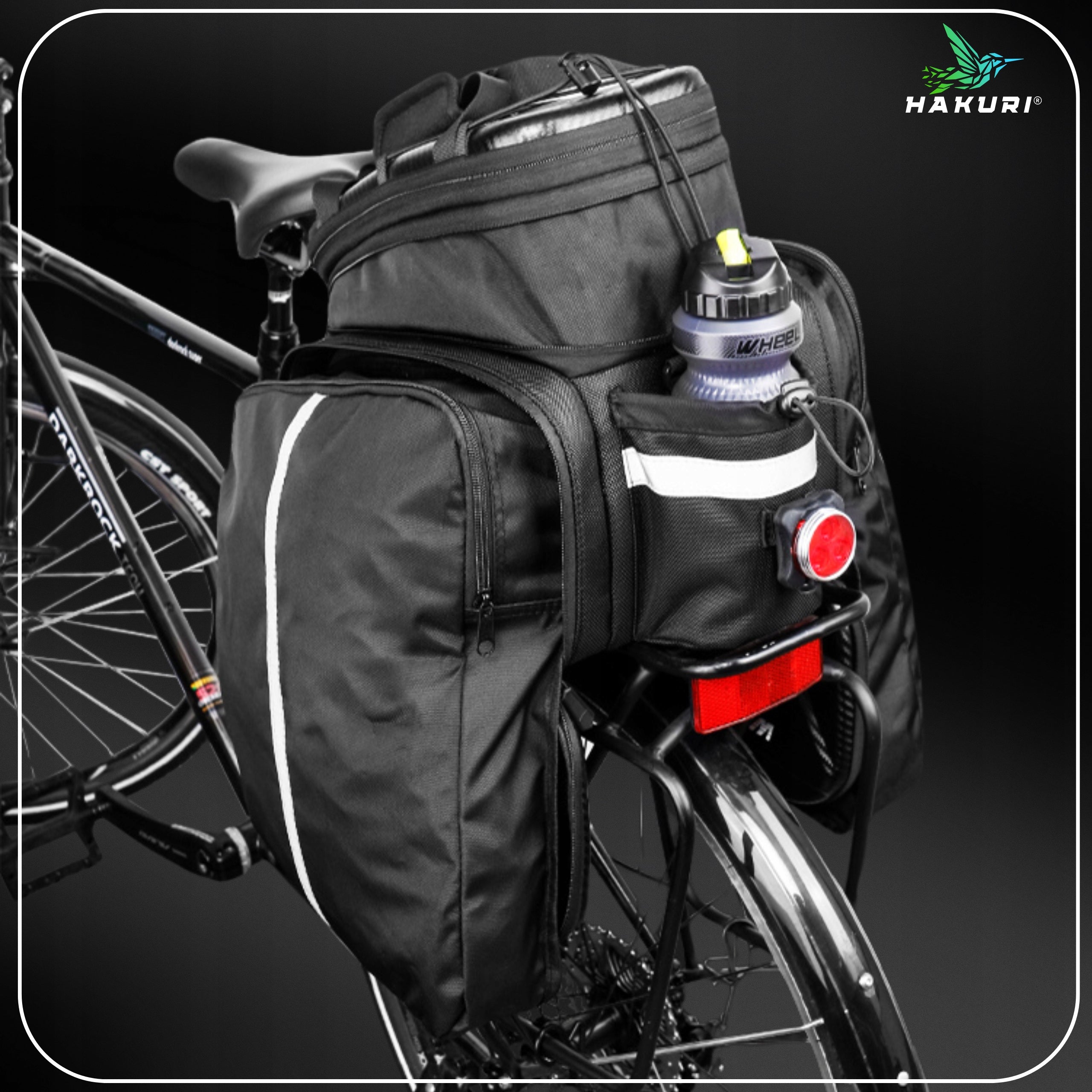 Bicycle Luggage Bag LARGE Pouch Trunk Waterproof Strap 3in1 14/17/35L Brand Hakuri