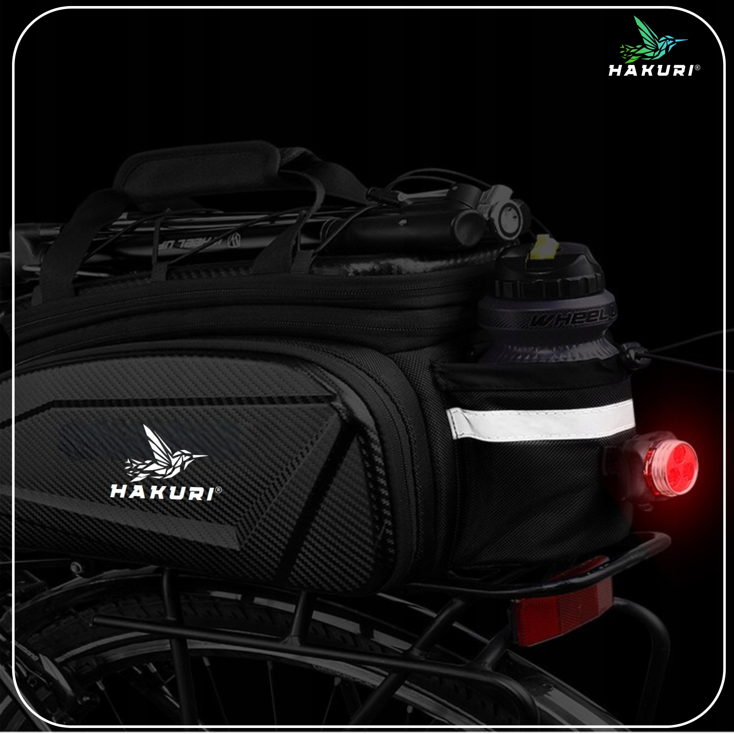 Bicycle Luggage Bag LARGE Pouch Trunk Waterproof Strap 3in1 14/17/35L Model Torba Hakuri HSB02 Kufer na bagażnik rowerowy 3w1