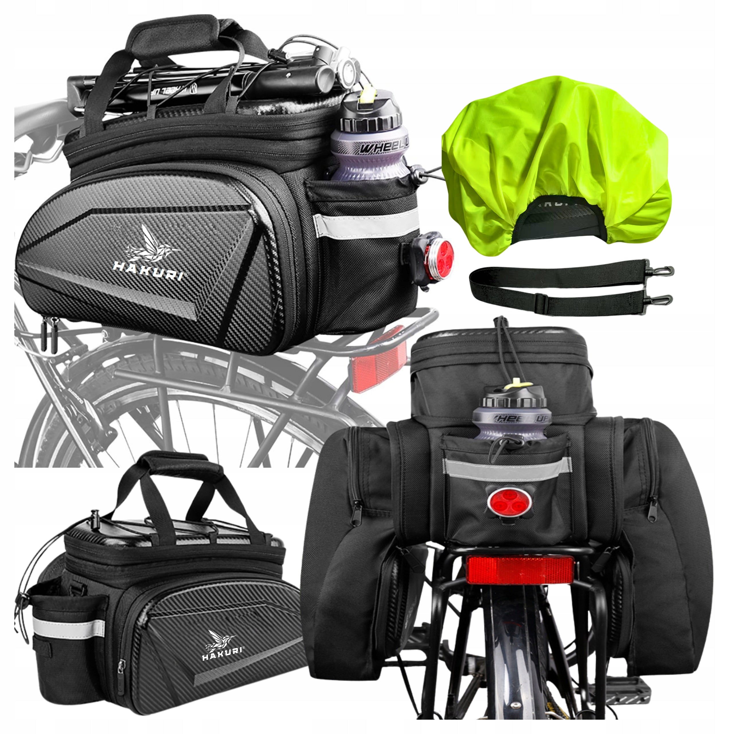 Bicycle Luggage Bag LARGE Pouch Trunk Waterproof Strap 3in1 14/17/35L