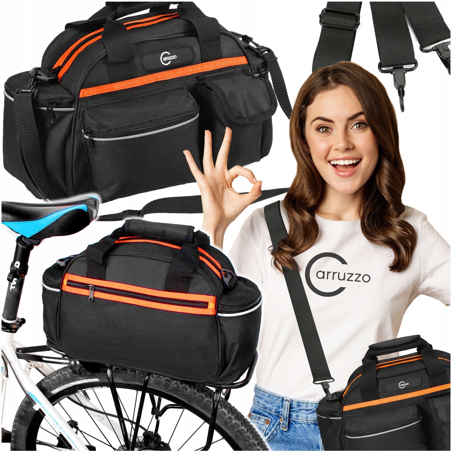 Bicycle Luggage Bag Spacious Reflectors Handle Good Quality Strong