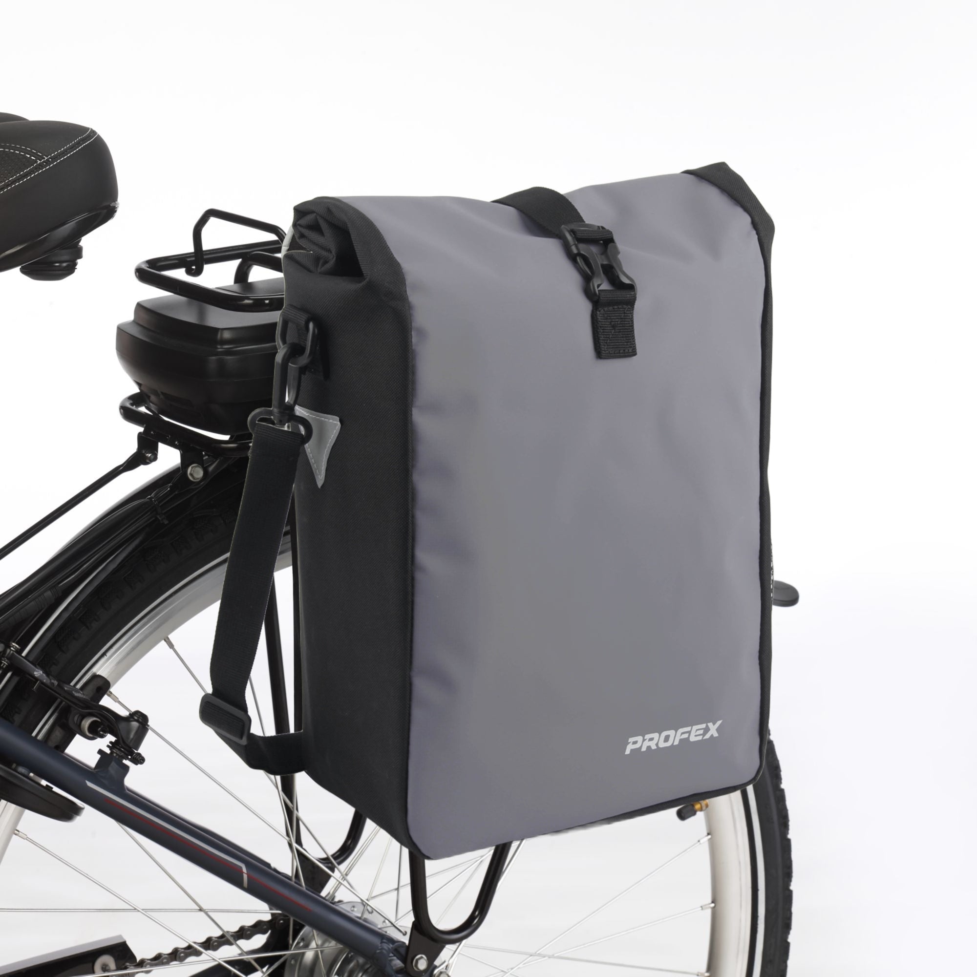 Bicycle Luggage Bag WATERPROOF 15L Bicycle Bag SIDE Grey Brand Profex