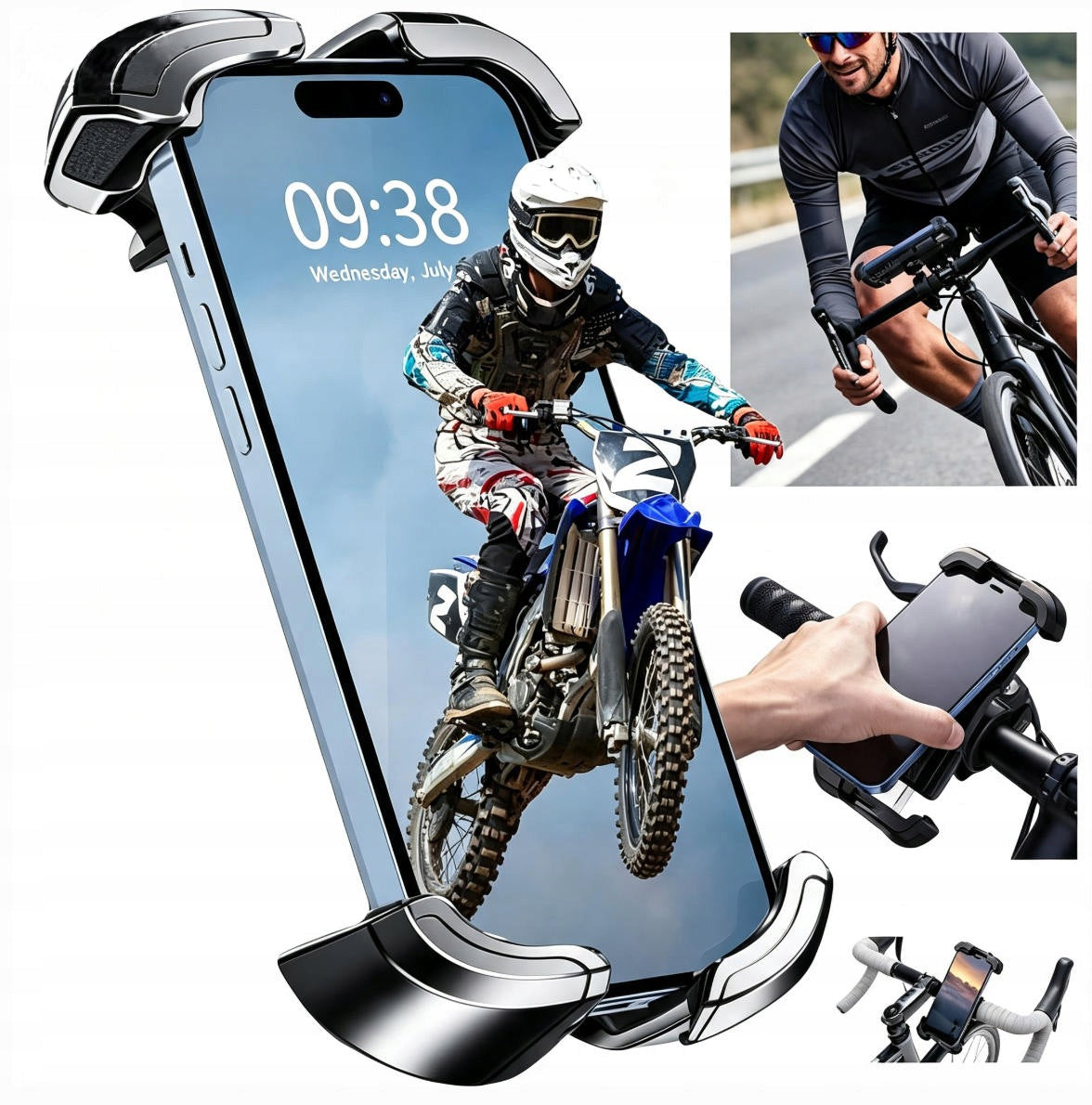 Bicycle/Motorcycle Handlebar Holder, Strong for Phone