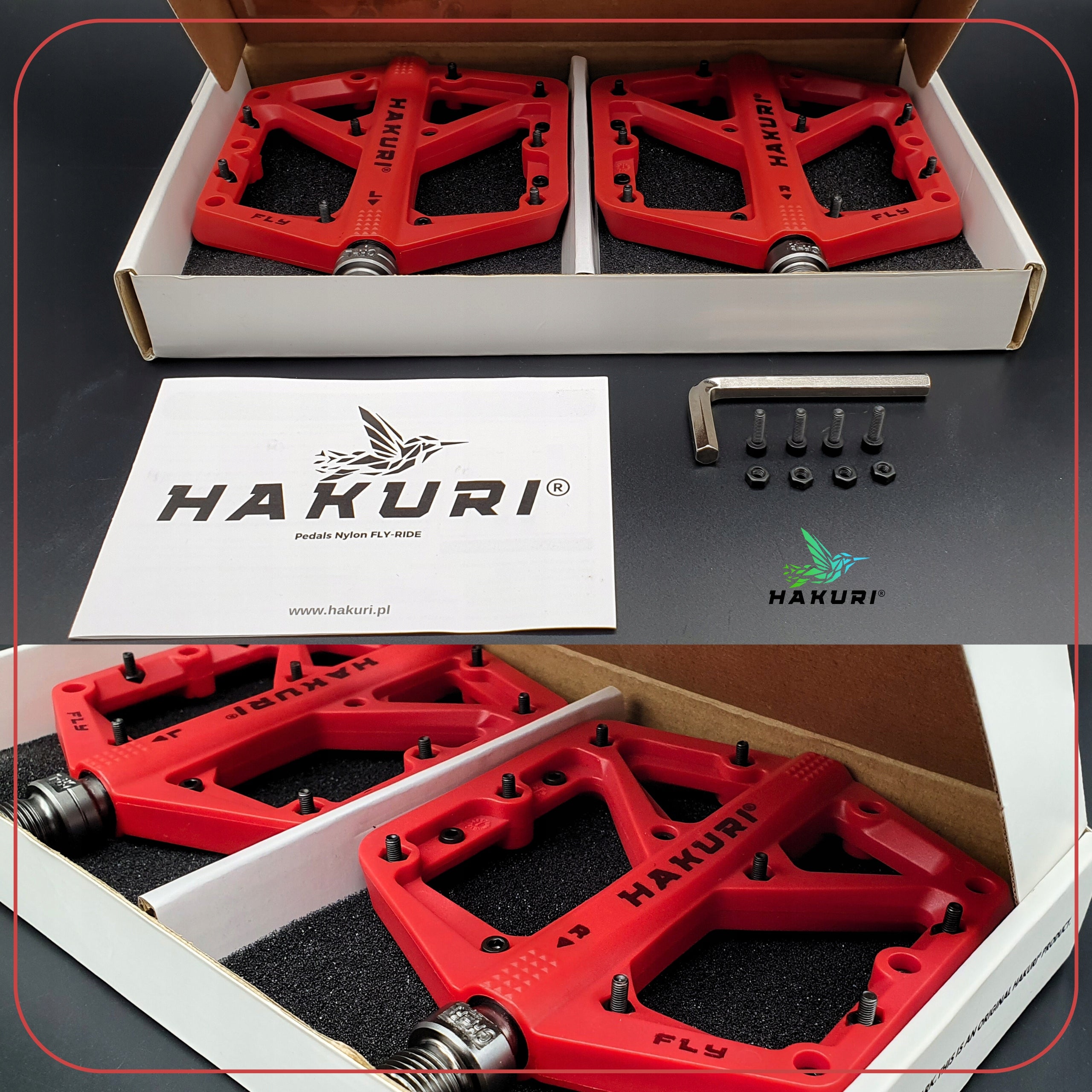 Bicycle Pedals NYLON Machine Beds Lightweight with Pins Red MTB RED Dedicated for BMX bikes cross bikes e-bikes gravel bikes MTB (mountain bikes) street bikes road bikes trail bikes