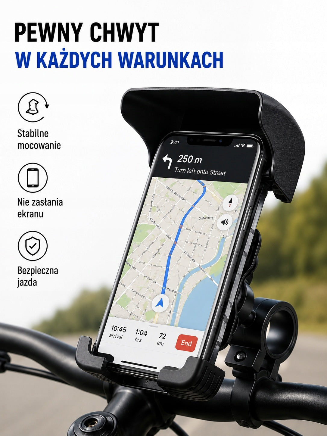 Bicycle Phone Holder 4,7 – 6,8 inch with Sun visor Packaging status original
