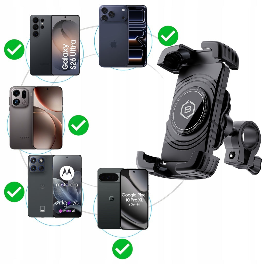 Bicycle Phone Holder Motorcycle Holder Active Shock Absorption for Bicycle Manufacturer code Blavec Uchwyt Rowerowy Antywibracyjny BV04