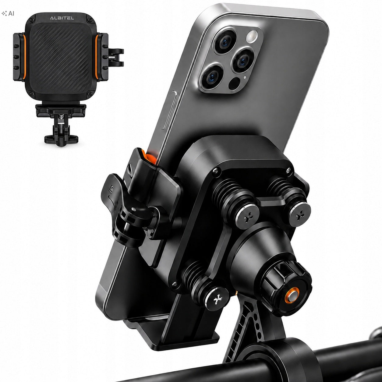 Bicycle Phone Holder Motorcycle Phone Holder with Shock Absorption ALBITEL