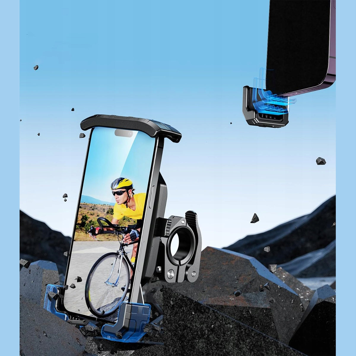 Bicycle Phone Holder Motorcycle Steering Wheel Holder Shockproof Brand no brand