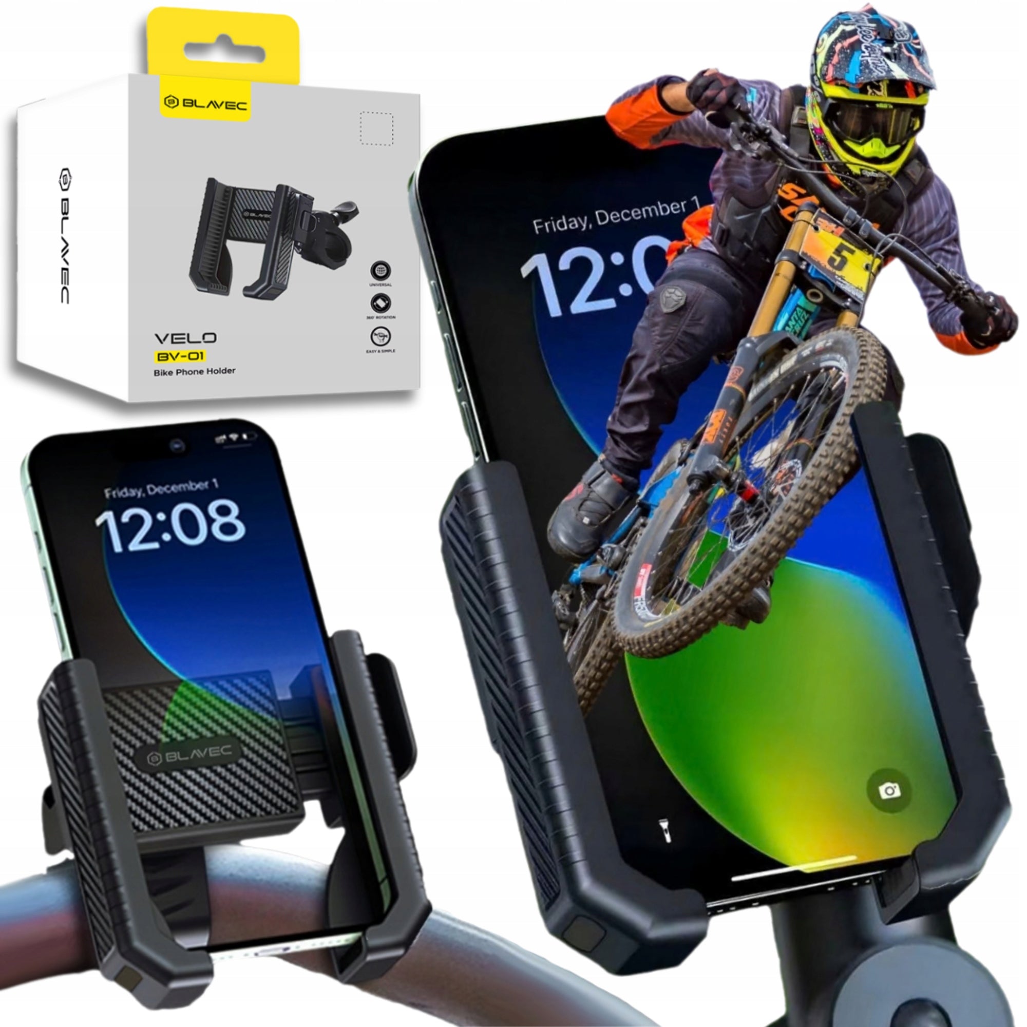 Bicycle Phone Holder Motorcycle Steering Wheel Holder Shockproof