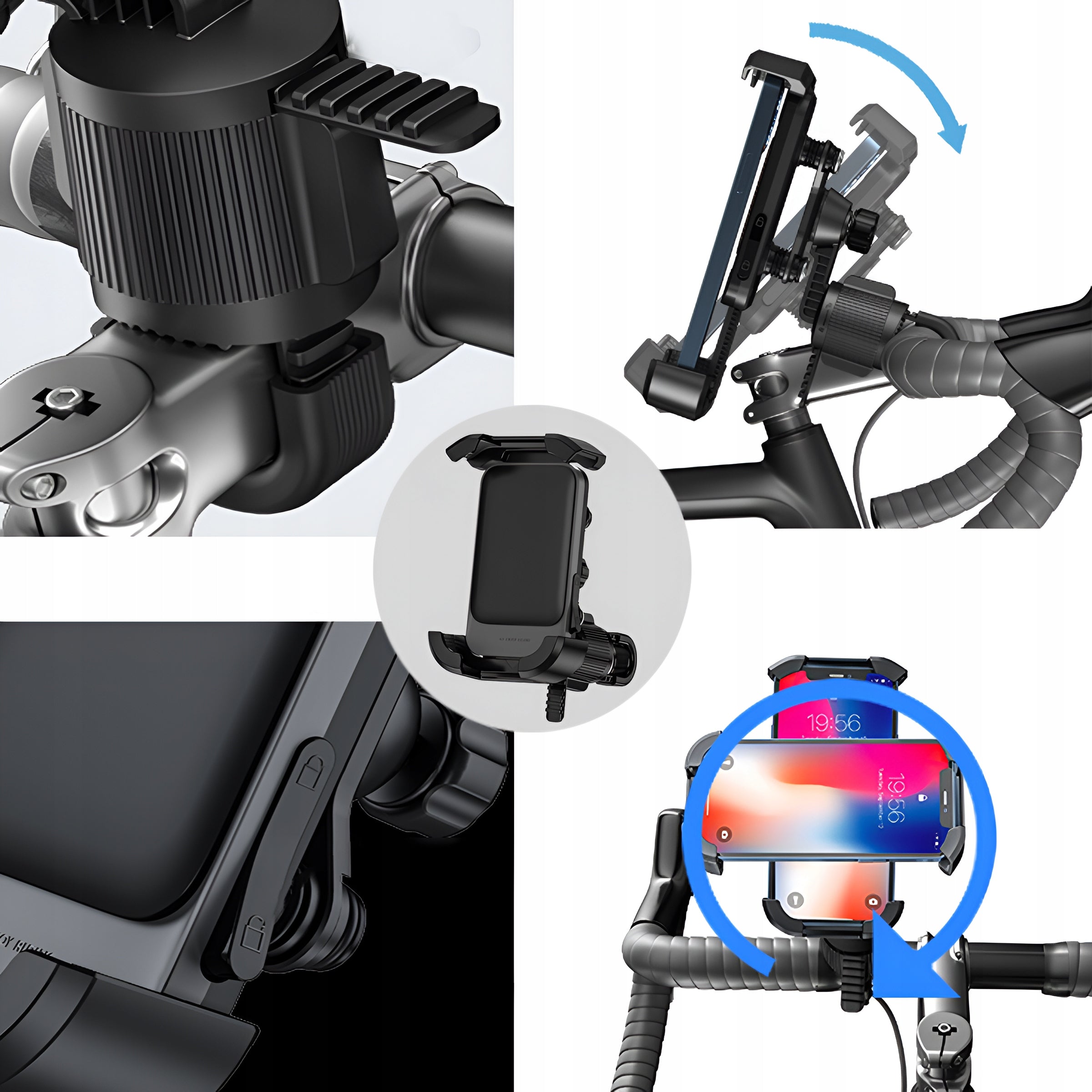 Bicycle Phone Holder Quick Installation Without Tools for Motorcycle Bike Model Uchwyt na motor / rowery / rower