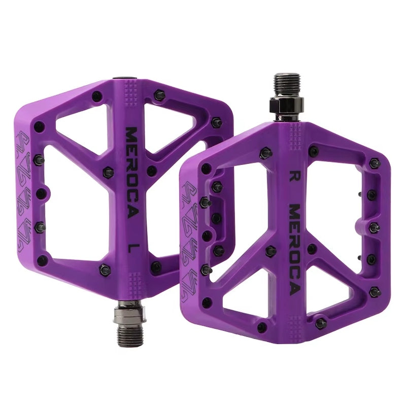 Bicycle Platform Pedals MEROCA Large MTB BMX Platforms Purple