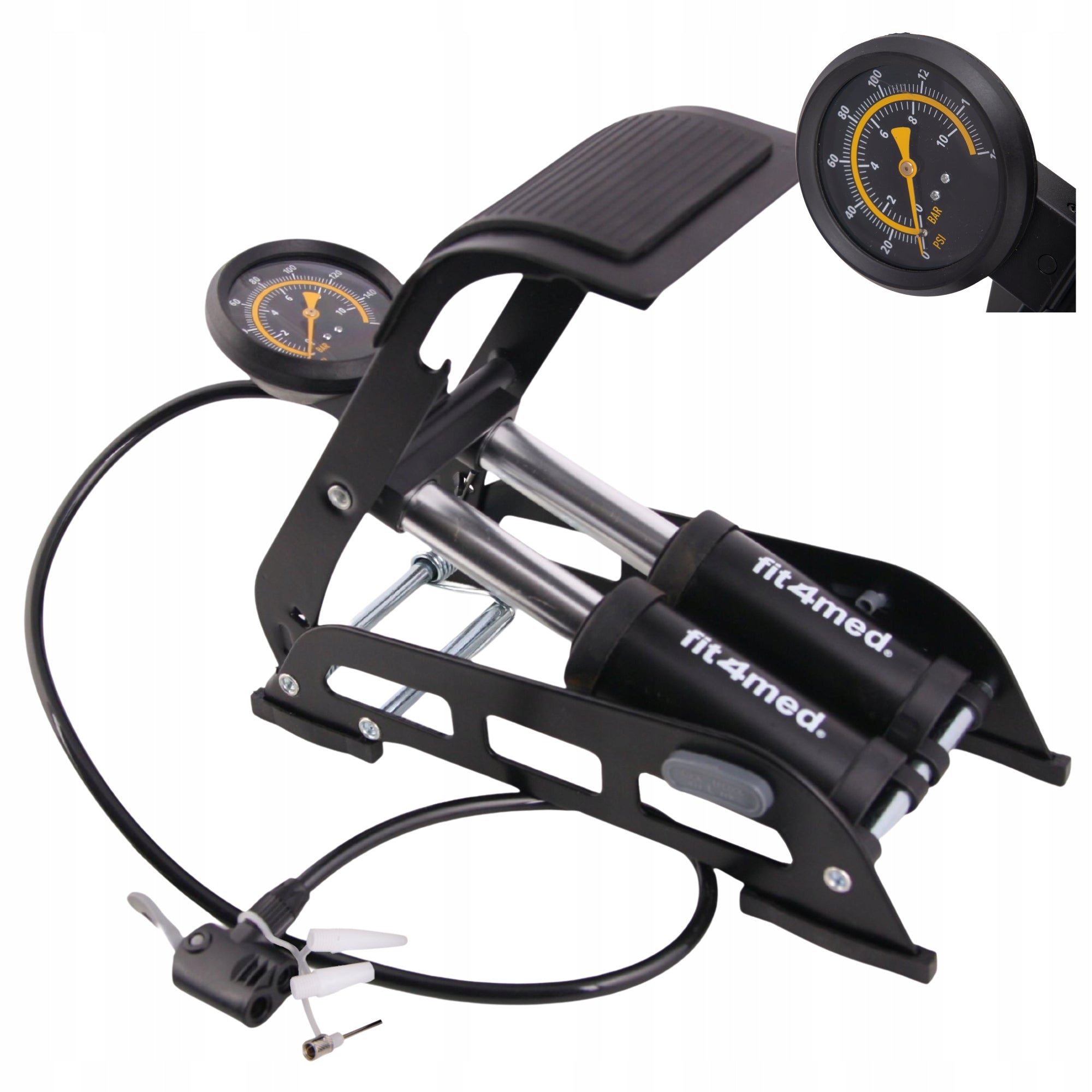 Bicycle PoMPka with foot pressure gauge 11 bar floor solid quickly pumps Color black