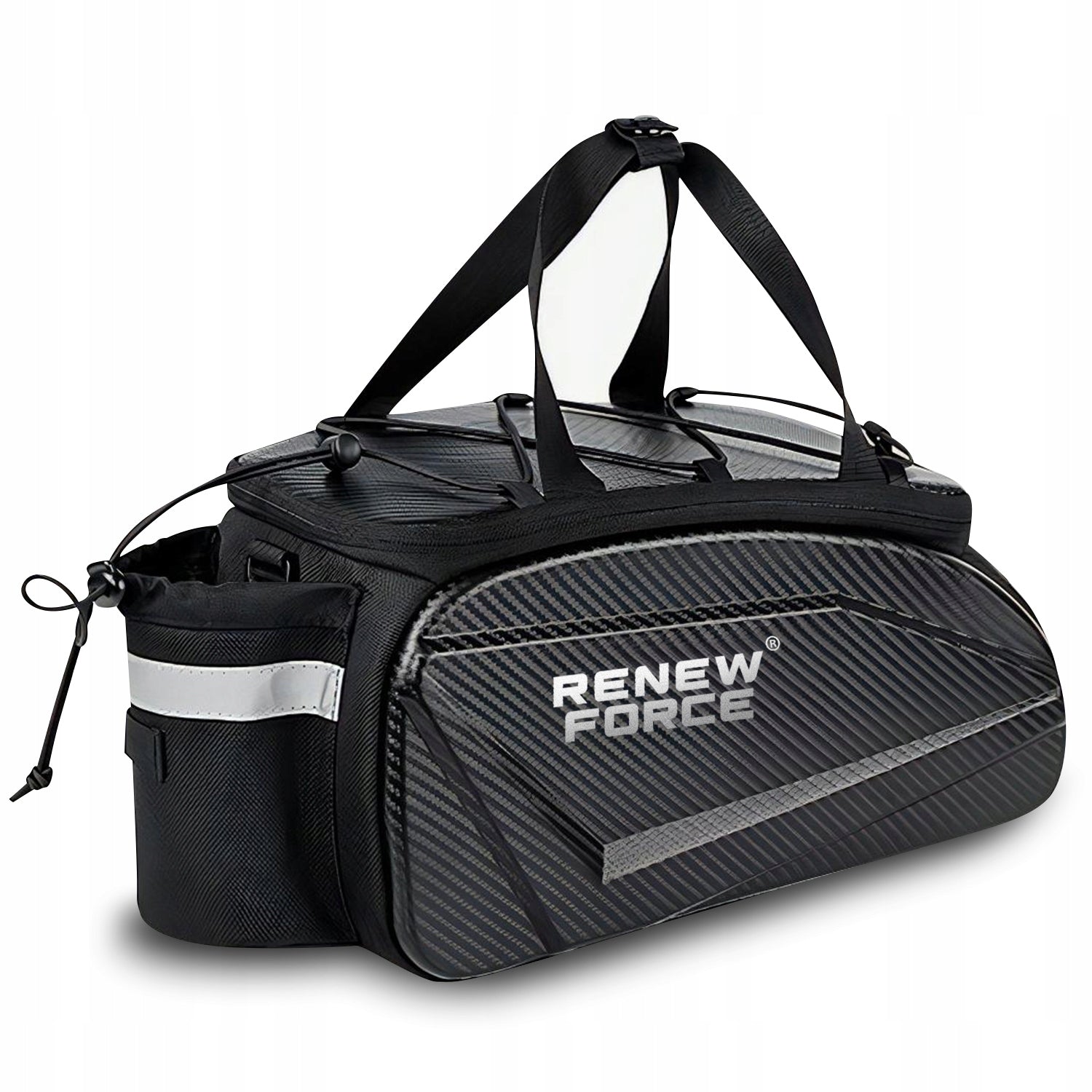 Bicycle Pouch Bag Rear for Bike Rack Waterproof CARBON LIGHTWEIGHT Color black