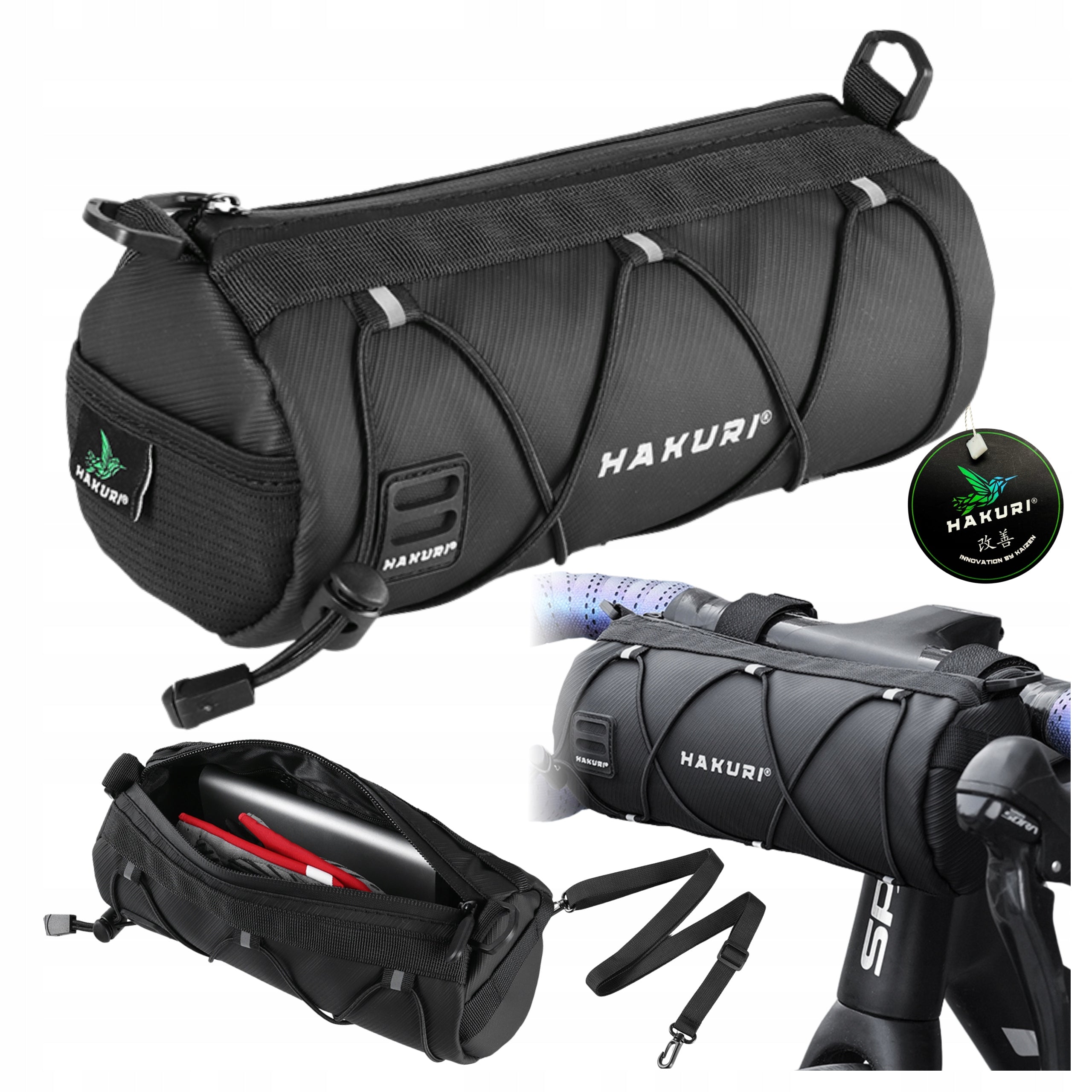 Bicycle Pouch Bag Tube Waterproof Spacious for Steering Wheel Frame 2in1 LARGE