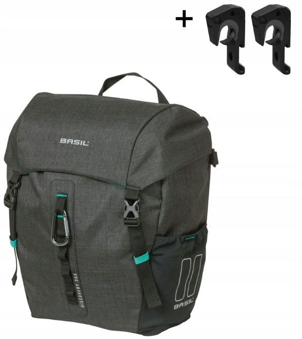 Bicycle Pouch Basil Discovery 365D M Single Bag Mik Hooks 9L Black/Melee