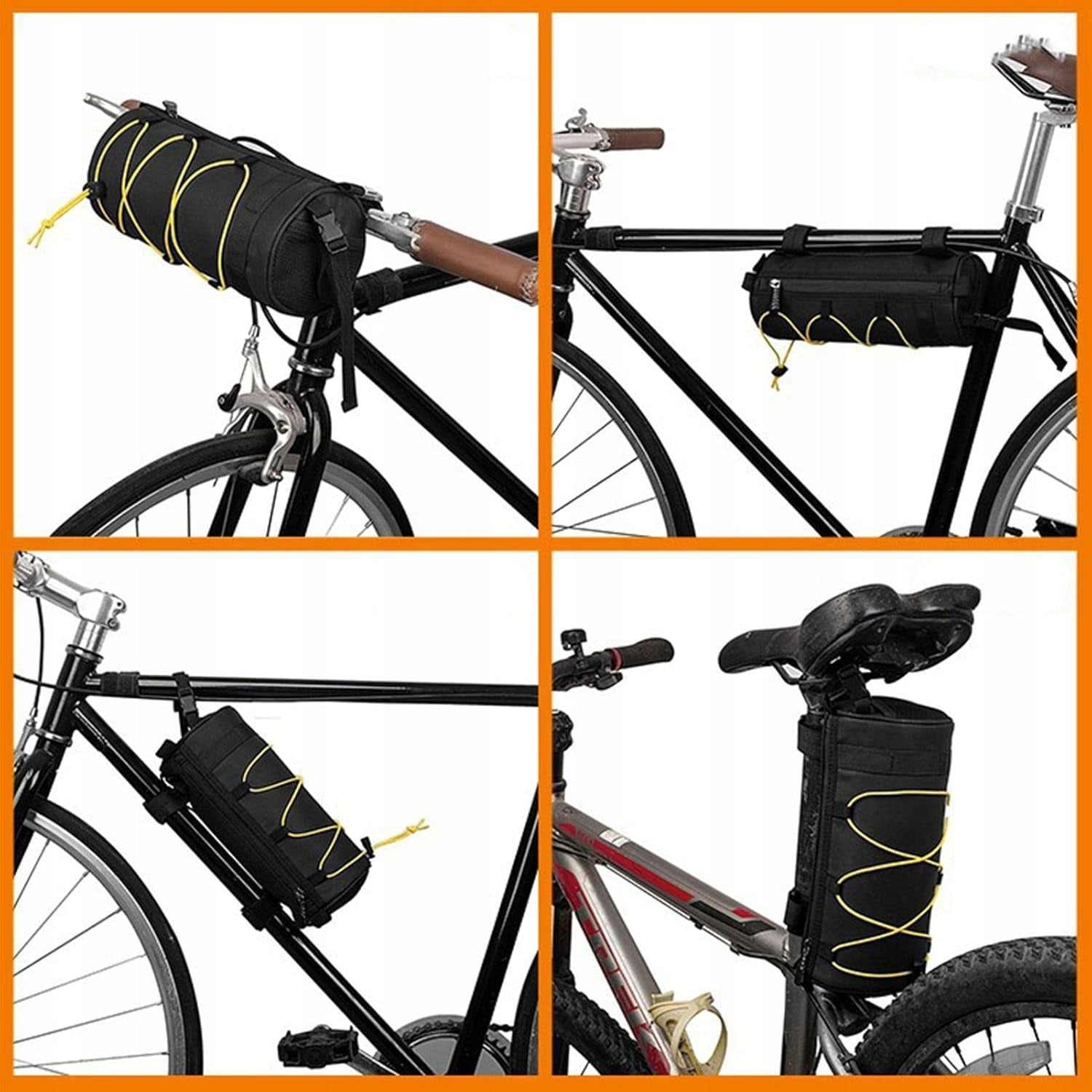 Bicycle Pouch Front Tube Bag for Steering Wheel Frame 2l Capacity 2 l
