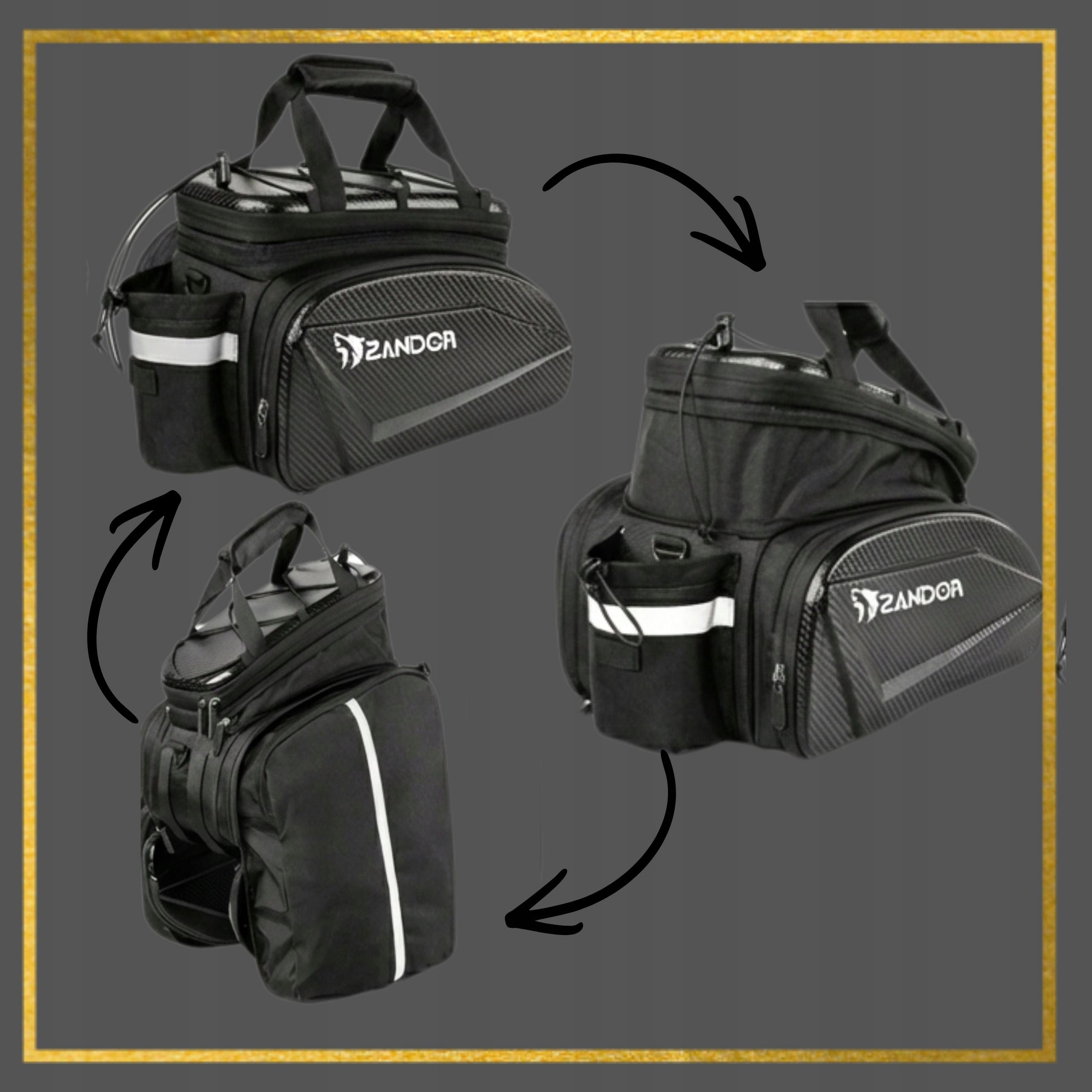 Bicycle Pouch LARGE Luggage Bag 3in1 14L 17L 35L Waterproof Rigid Manufacturer code TORBA BAGAŻNIKOWA DUŻA SZTYWNA NA BIDON
