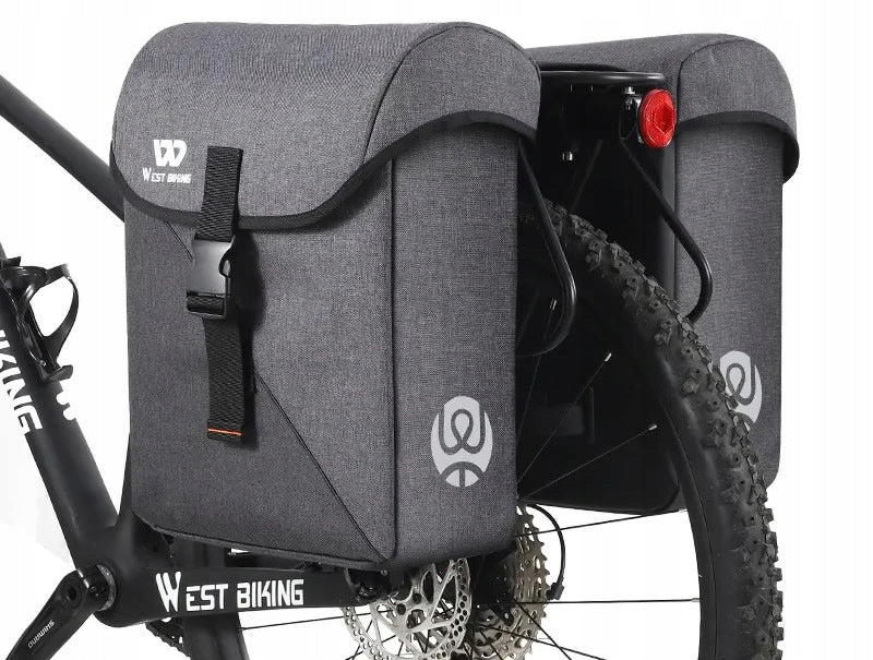 Bicycle Pouches Grey for Luggage Rack West Biking 35l waterproof double pouch Manufacturer code 0707287
