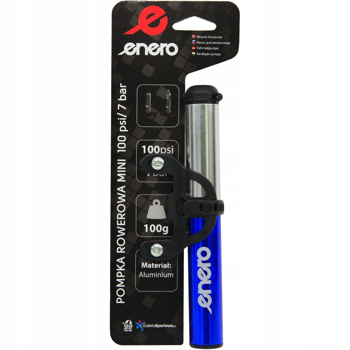 Bicycle Pump Alu Enero 22x191MM Blue 1033136 Enero