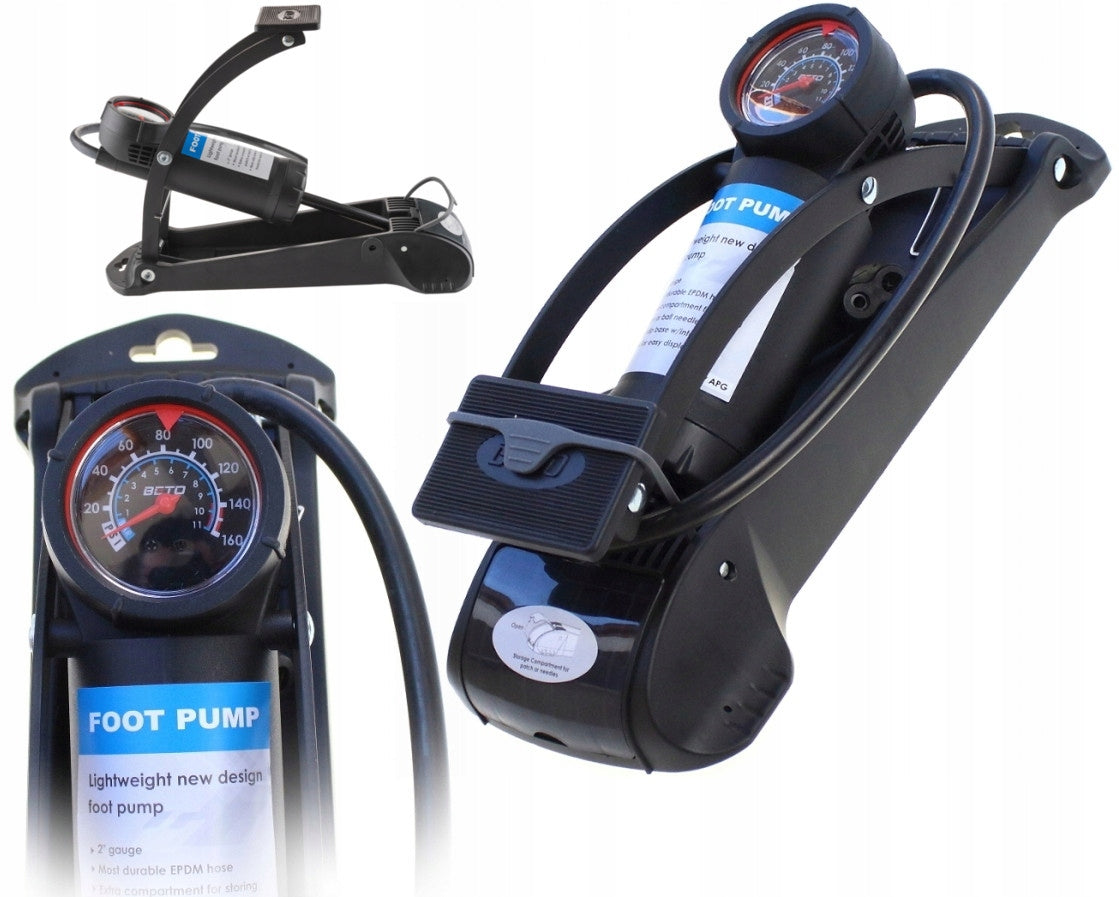 Bicycle Pump BETO FOOT CFT-002 PRESSURE GAUGE
