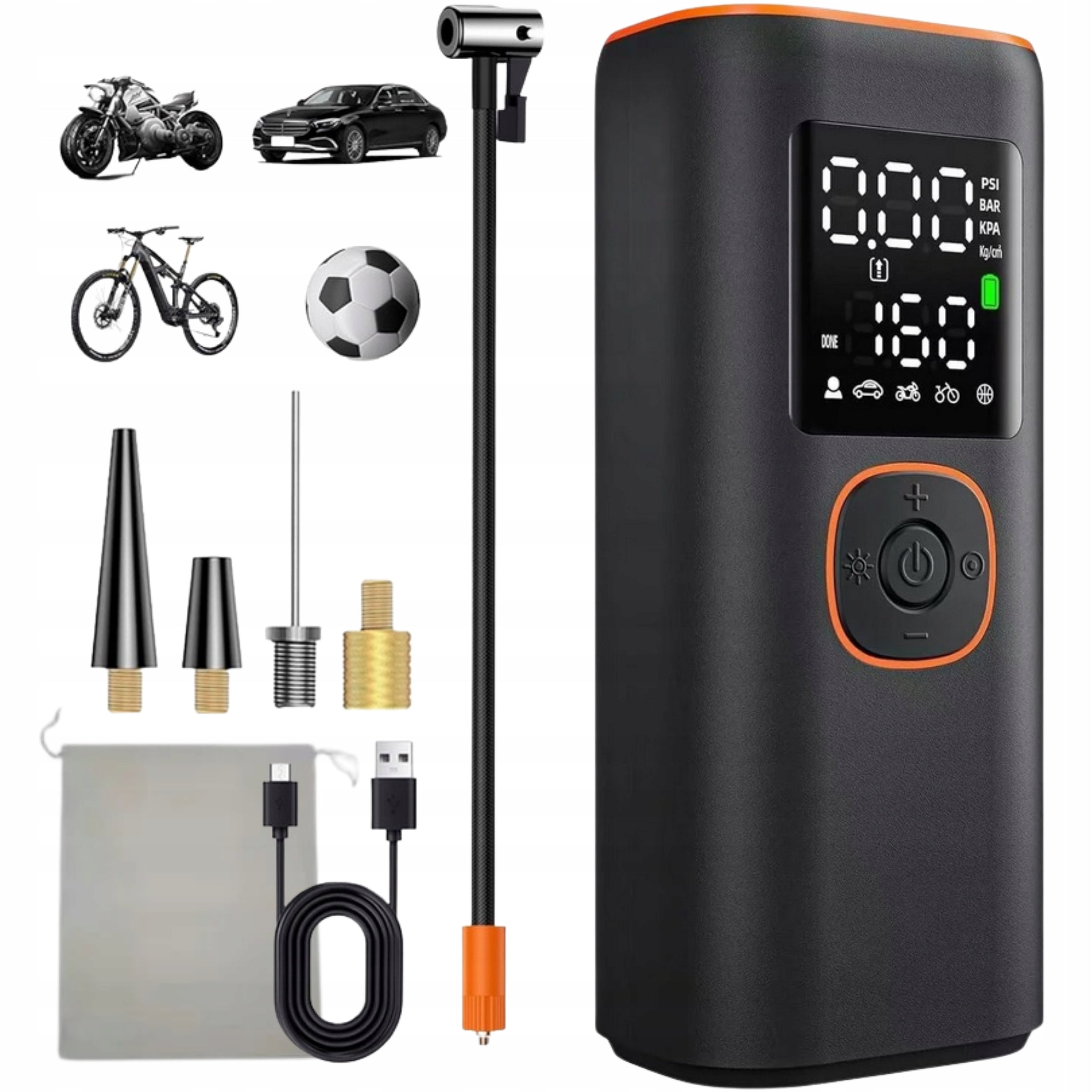 Bicycle Pump Car Compressor Cordless Powerbank 7500mAh Packaging status original
