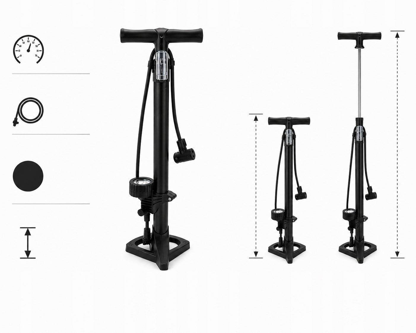 Bicycle Pump Handheld Stationary Floor For Mattress Balls Adapters 3in1 Manufacturer code POMPKA ROWEROWA UNIWERSALNA DO BMX MTB