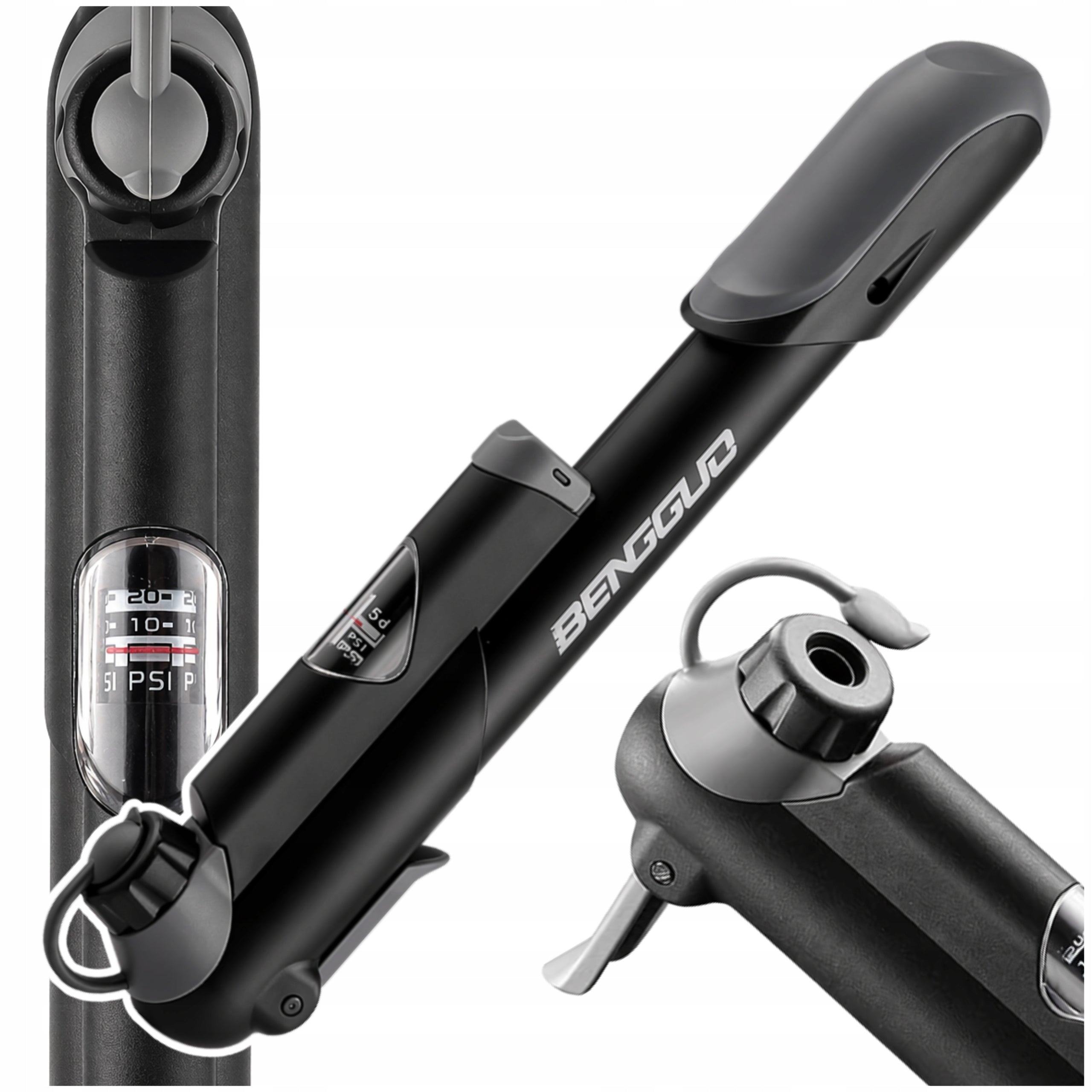 Bicycle Pump Pressure Gauge 120 PSI Hand Pressure Telescopic Compact Brand EdiBazzar
