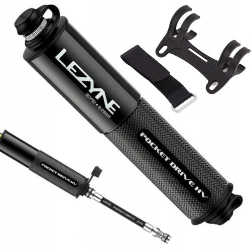 Bicycle Pump Small with MTB Gravel Hose LEZYNE Pocket HV 14cm to 6bar