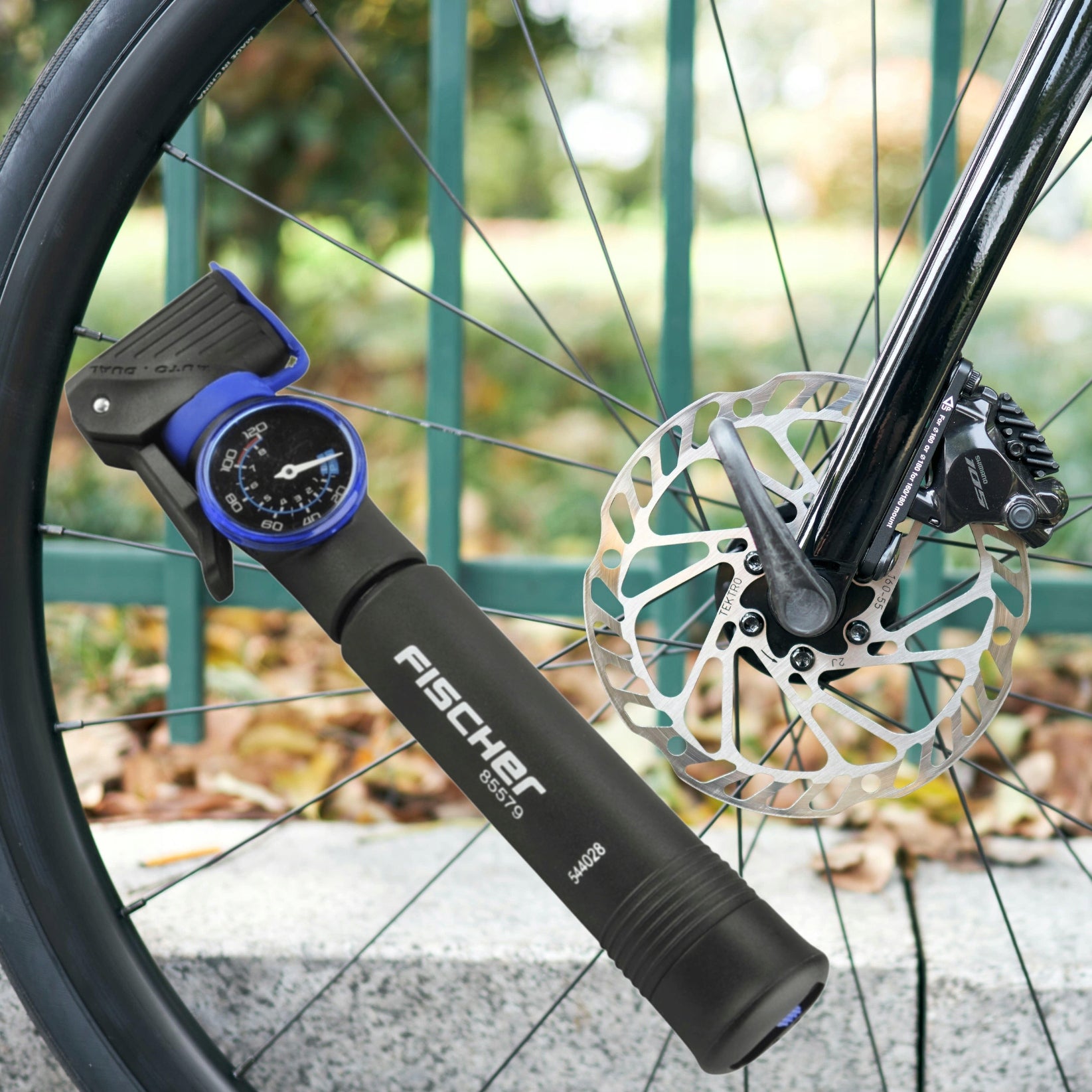 Bicycle Pump with Pressure Gauge MINI Manual FISCHER Pump for Bike Manufacturer code 85579