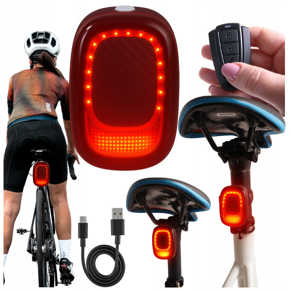 Bicycle Rear Light USB Stop Light with Bell Alarm 4 Modes Bicycle