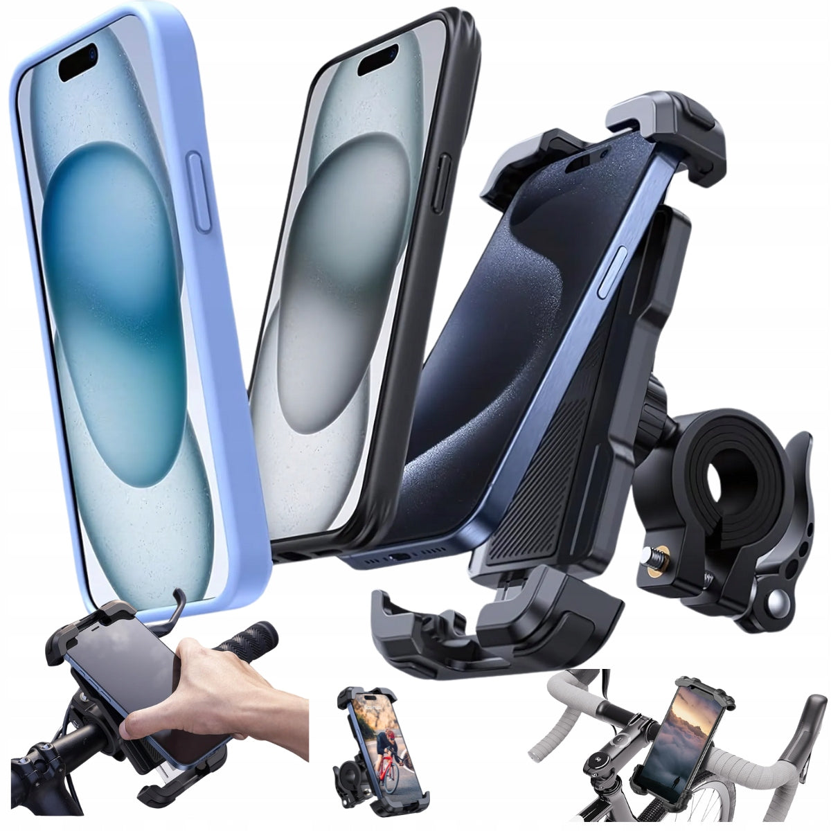 Bicycle Scooter Holder Quad For Universal Phone 360° Anti-Shock Packaging status original