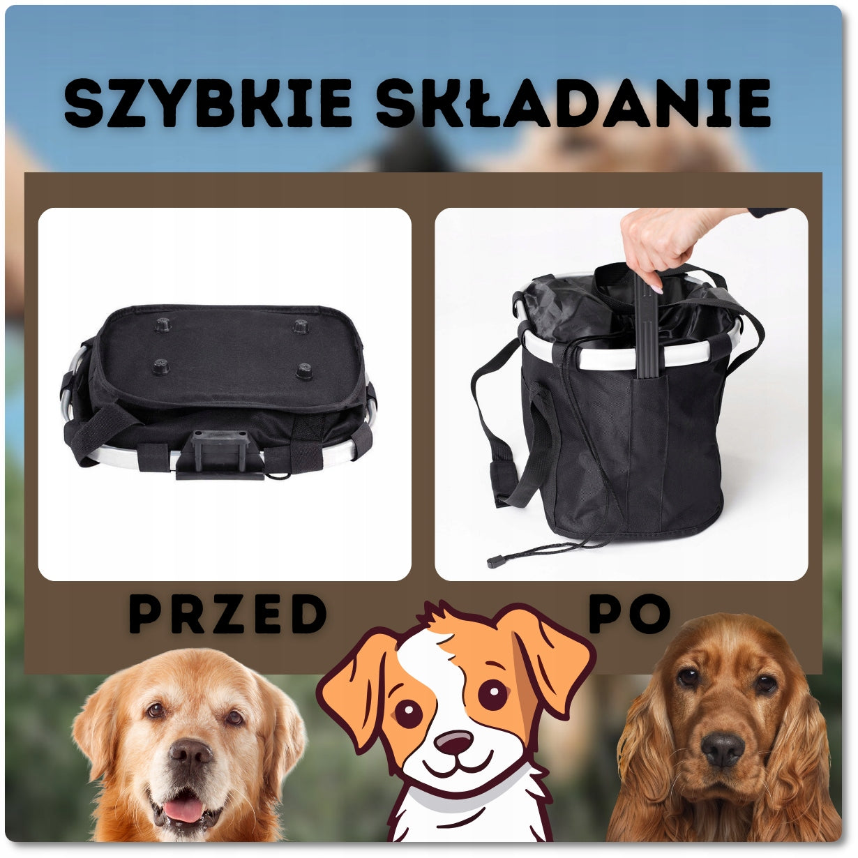 Bicycle TRANSPORTER FOR DOG Animal Cat BASKET FOR BICYCLE + FREEBIE holder Main material synthetic material