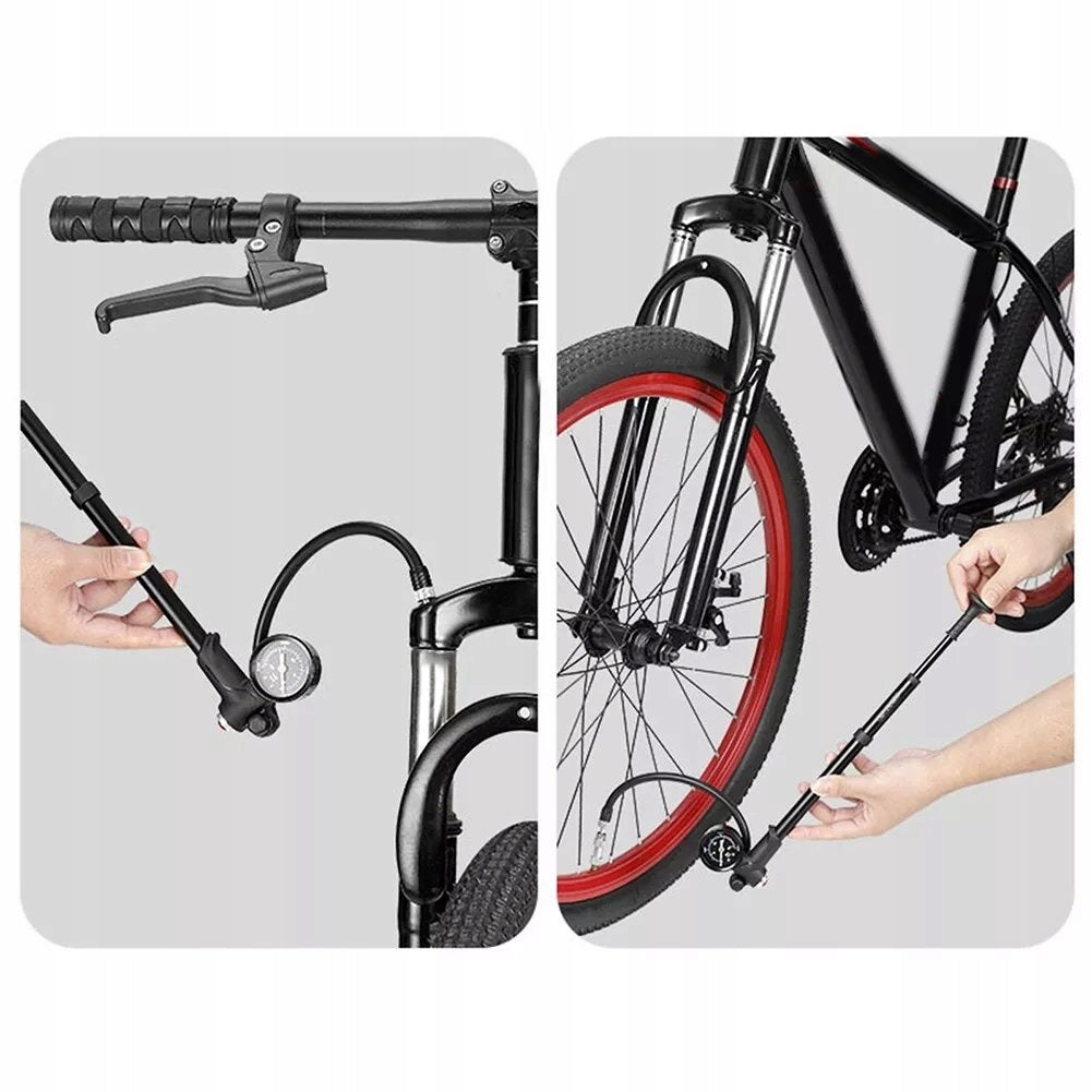 Bicycle Tire and Shock Absorber Pump Portable With Hose Enlee ED600S Length 25 cm