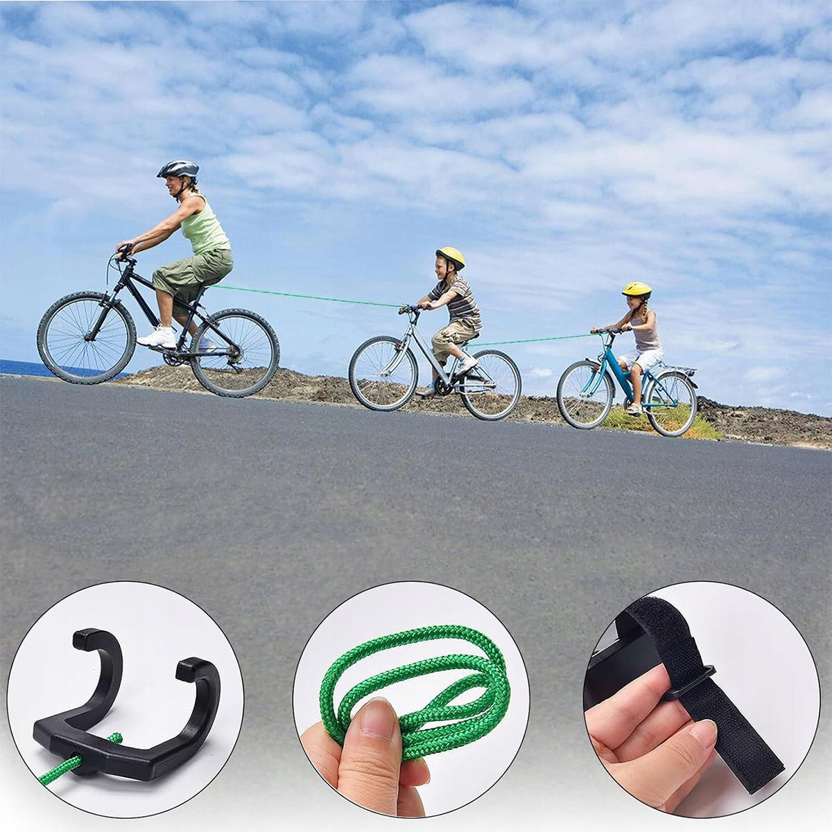 Bicycle Towing Cable Strong 2,5m For Children Self-winding Rope Strong Packaging status original