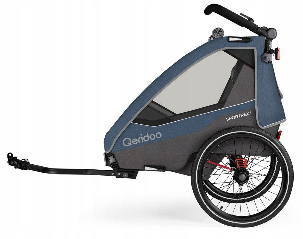 Bicycle Trailer QERIDOO Sportrex 2 Limited Edition Jeans Blue 2 children Model Sportrex 2
